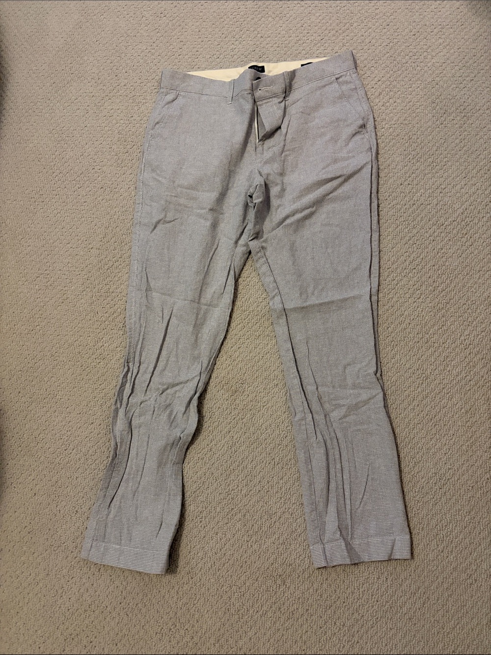 J. Crew Men's Seersucker Dress Pants - Tailored Straight Leg
